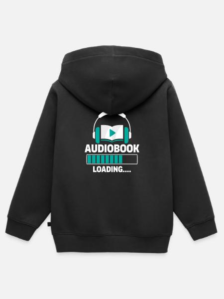 Silence Please: Audiobook Loading... - Kinder Premium Organic Zip Hoodie - Schwarz