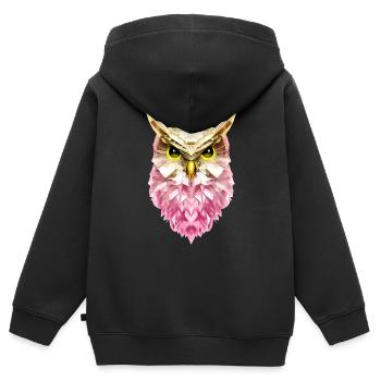 Nachteule - Kinder Premium Organic Zip Hoodie - Schwarz - Hinten - AI Model Kid Male (0cm)