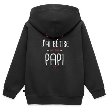 I can't, I've messed up with my Grandpa. - Kids Premium Organic Zip-up Hoodie - black - Back - AI Model Kid Male (0cm)
