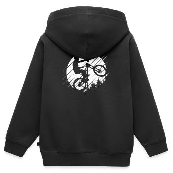 Downhill Mountainbike MTB Downhill Mountainbiker - Kinder Premium Organic Zip Hoodie - Schwarz - Hinten - AI Model Kid Male (0cm)
