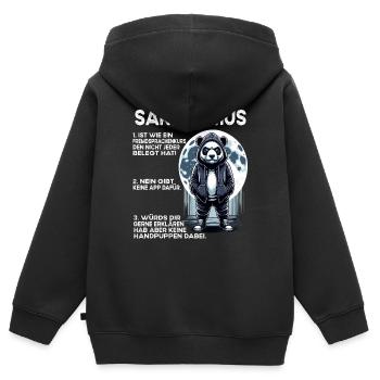 Ich hasse Menschen Morgenmuffel im Büro lustig - Kinder Premium Organic Zip Hoodie - Schwarz - Hinten - AI Model Kid Male (0cm)
