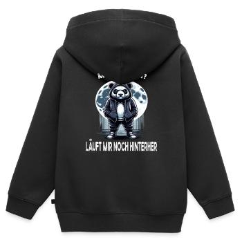 Ich hasse Menschen Morgenmuffel im Büro lustig - Kinder Premium Organic Zip Hoodie - Schwarz - Hinten - AI Model Kid Male (0cm)