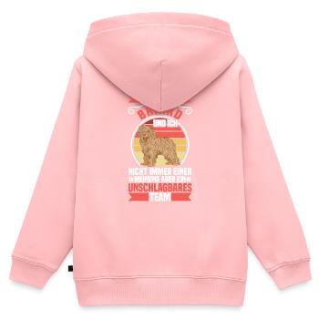Briard is unbeatable Berger de Brie Briard - Kids Premium Organic Zip-up Hoodie - rose - Back - AI Model Kid Female (0cm)
