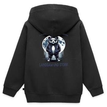 Ich hasse Menschen Morgenmuffel im Büro lustig - Kinder Premium Organic Zip Hoodie - Schwarz - Hinten - AI Model Kid Male (0cm)