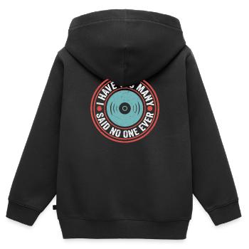 J’ai trop de disques vinyles qui ont dit que personne n’avait jamais été - Sweat Premium à capuche zippé enfant bio - noir - Dos - AI Model Kid Male (0cm)