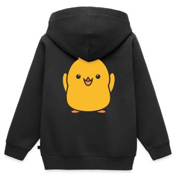 poussin - Sweat Premium à capuche zippé enfant bio - noir - Dos - AI Model Kid Male (0cm)