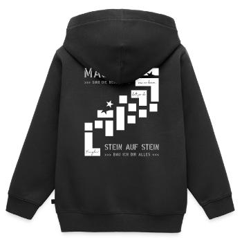Mauer Hochbau Hausbauer - Kinder Premium Organic Zip Hoodie - Schwarz - Hinten - AI Model Kid Male (0cm)