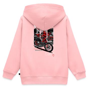 Vintage Motorrad Motorrad Geburtstag 2015 - Kinder Premium Organic Zip Hoodie - Rosa - Hinten - AI Model Kid Female (0cm)