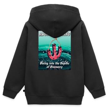 MAGNETFISCHING Diving into the Depths of Disco - Kids Premium Organic Zip-up Hoodie - black - Back - AI Model Kid Male (0cm)