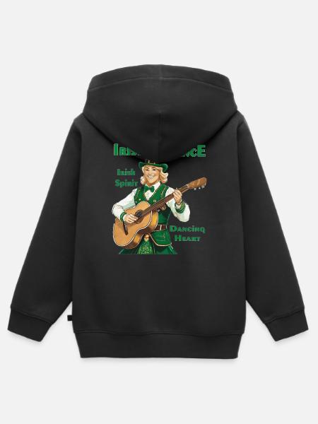 IRISH DANCE - Kinder Premium Organic Zip Hoodie - Schwarz
