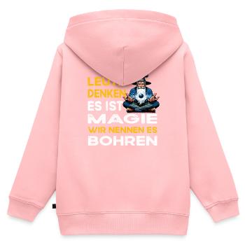 Leute denken Magie Bohren Zahnarzt - Kinder Premium Organic Zip Hoodie - Rosa - Hinten - AI Model Kid Female (0cm)