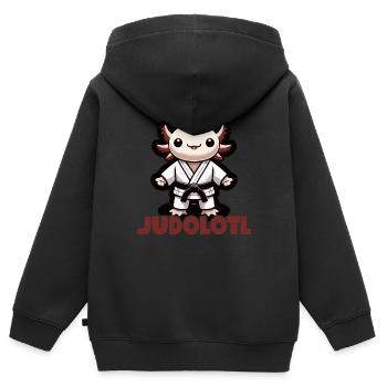 Judo Axolotl Judo Cadeau Judoka - Sweat Premium à capuche zippé enfant bio - noir - Dos - AI Model Kid Male (0cm)