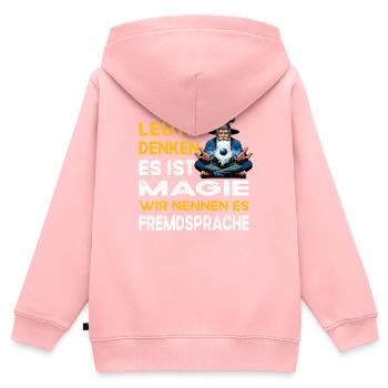 People Thinking Magic Foreign Language Interpreter - Kids Premium Organic Zip-up Hoodie - rose - Back - AI Model Kid Female (0cm)