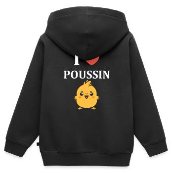 Simple multiples small hearts saint valentin flat - Sweat Premium à capuche zippé enfant bio - noir - Dos - AI Model Kid Male (0cm)