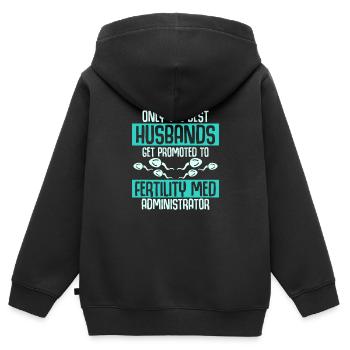Best Husbands Get Promoted Fertility Med Administr - Kinder Premium Organic Zip Hoodie - Schwarz - Hinten - AI Model Kid Male (0cm)