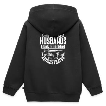 Les meilleurs maris sont promus fertilité med administr - Sweat Premium à capuche zippé enfant bio - noir - Dos - AI Model Kid Male (0cm)