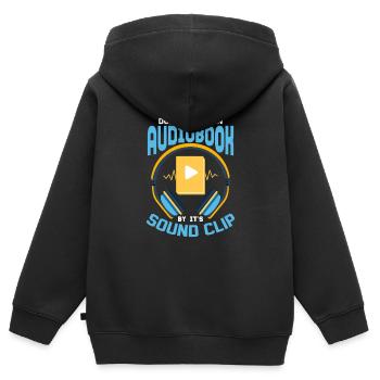 Beyond The Clip: The Depth of Audiobooks - Kids Premium Organic Zip-up Hoodie - black - Back - AI Model Kid Male (0cm)