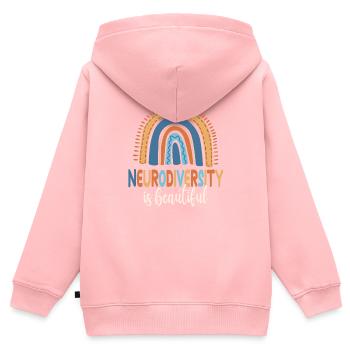 Autismus Neurodiversität - Kinder Premium Organic Zip Hoodie - Rosa - Hinten - AI Model Kid Female (0cm)