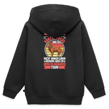 Harzer Fuchs is unbeatable herding dog herding fox - Kids Premium Organic Zip-up Hoodie - black - Back - AI Model Kid Male (0cm)
