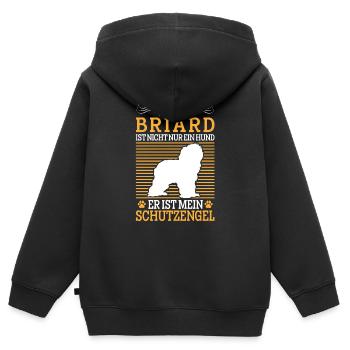 Briard not just a dog Berger de Brie Briard - Kids Premium Organic Zip-up Hoodie - black - Back - AI Model Kid Male (0cm)