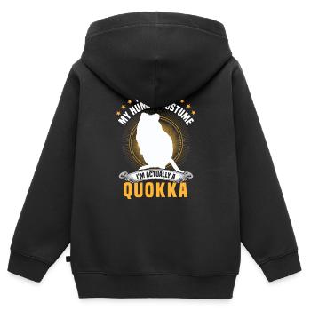 Nur ein Quokka Kostüm Beuteltier Quokka - Kinder Premium Organic Zip Hoodie - Schwarz - Hinten - AI Model Kid Male (0cm)