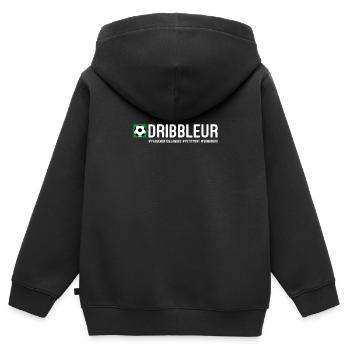Dribbleur - Pour les rois du dribble au football - Sweat Premium à capuche zippé enfant bio - noir - Dos - AI Model Kid Male (0cm)