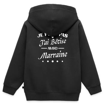 Ich kann nicht, ich bin dumm mit Patentante - Kinder Premium Organic Zip Hoodie - Schwarz - Hinten - AI Model Kid Male (0cm)