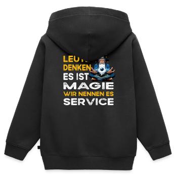 People Thinking Magic Service Gastronomy Waiter - Kids Premium Organic Zip-up Hoodie - black - Back - AI Model Kid Male (0cm)