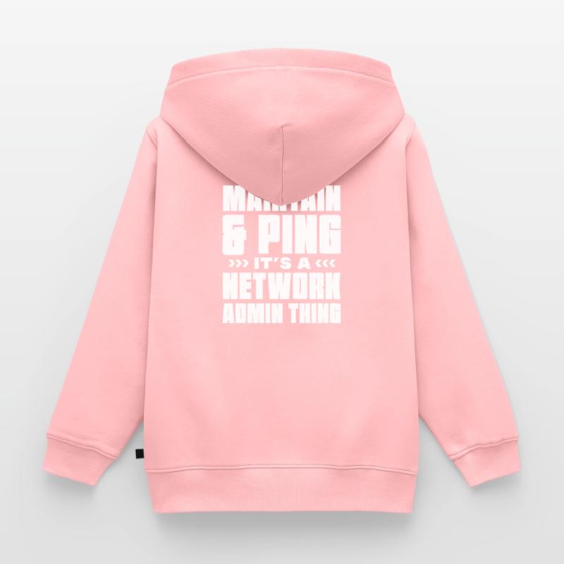 Maintain & ping It's a Network admin thing Kids Premium Organic Zip-up Hoodie