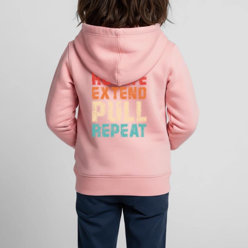 Rotate Extend Pull Repeat Kids Premium Organic Zip-up Hoodie