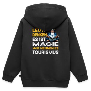 Leute denken Magie Tourismus Touristenführer - Kinder Premium Organic Zip Hoodie - Schwarz - Hinten - AI Model Kid Male (0cm)