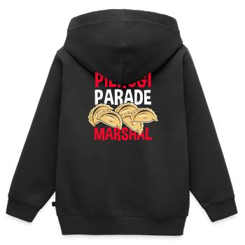 Américain d’origine polonaiseDyngus Day Pierogi Parade Marshal - Sweat Premium à capuche zippé enfant bio - noir - Dos - AI Model Kid Male (0cm)