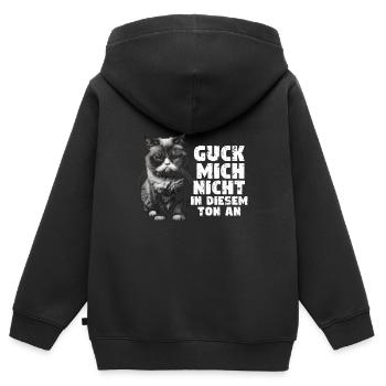 Don't look at me in that tone! - Kids Premium Organic Zip-up Hoodie - black - Back - AI Model Kid Male (0cm)