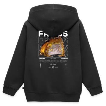 False Tomato Frog Streetwear Frog Keeper - Kids Premium Organic Zip-up Hoodie - black - Back - AI Model Kid Male (0cm)