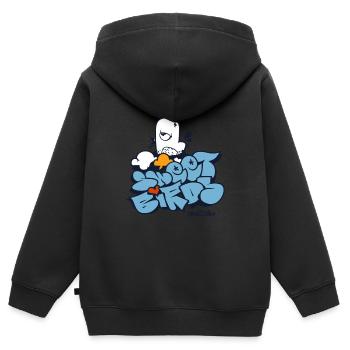 sweet birds - Kinder Premium Organic Zip Hoodie - Schwarz - Hinten - AI Model Kid Male (0cm)