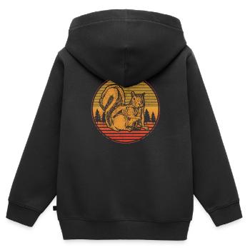Eichhörnchen - Kinder Premium Organic Zip Hoodie - Schwarz - Hinten - AI Model Kid Male (0cm)