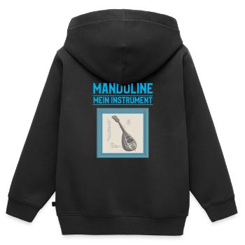 Mandoline Mein Instrument - Kinder Premium Organic Zip Hoodie - Schwarz - Hinten - AI Model Kid Male (0cm)