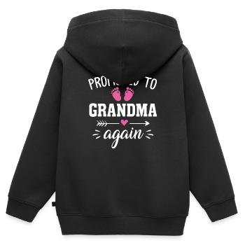 Promoted to grandma again - Kids Premium Organic Zip-up Hoodie - black - Back - AI Model Kid Male (0cm)