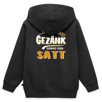 J’EN AI MARRE DES CHAMAILLERIES - Sweat Premium à capuche zippé enfant bio - noir - Dos - AI Model Kid Male (0cm)