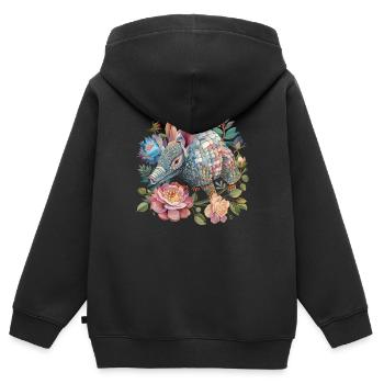 Tatou - Sweat Premium à capuche zippé enfant bio - noir - Dos - AI Model Kid Male (0cm)