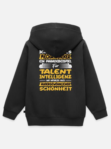 mechatroniker ein Paradebeispiel für Talent - Kinder Premium Organic Zip Hoodie - Schwarz