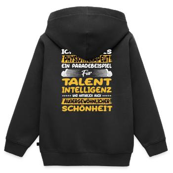 Le physiothérapeute, un excellent exemple de talent - Sweat Premium à capuche zippé enfant bio - noir - Dos - AI Model Kid Male (0cm)