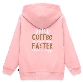 Café - Sweat Premium à capuche zippé enfant bio - rose - Dos - AI Model Kid Female (0cm)
