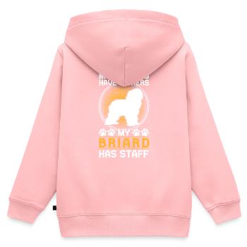 Briard has staff Berger de Brie Briard - Kids Premium Organic Zip-up Hoodie - rose - Back - AI Model Kid Female (0cm)