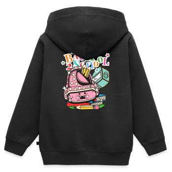 Schulsachen - Kinder Premium Organic Zip Hoodie - Schwarz - Hinten - AI Model Kid Male (0cm)