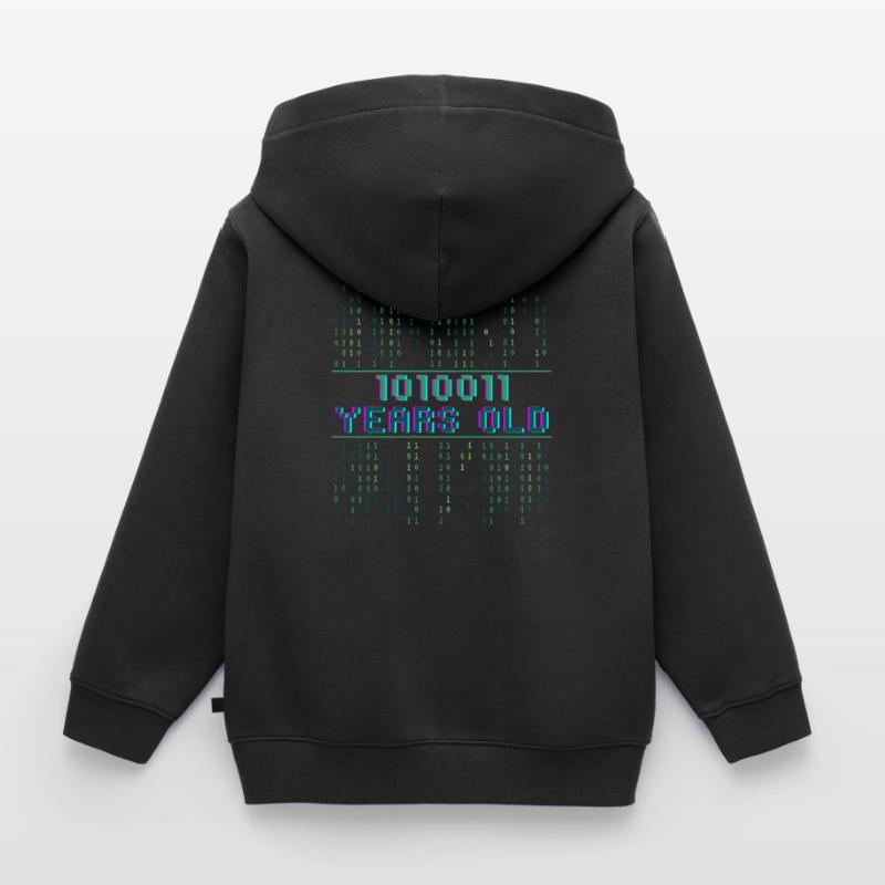 83. Geburtstag 83 Jahre alt Binärcode Coder Kinder Premium Organic Zip Hoodie