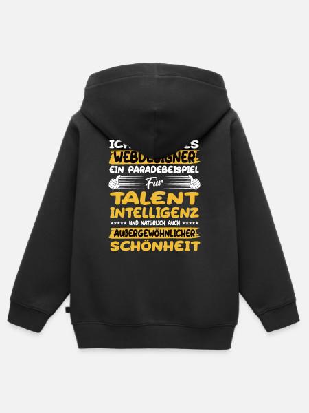 webdesigner ein Paradebeispiel für Talent - Kinder Premium Organic Zip Hoodie - Schwarz