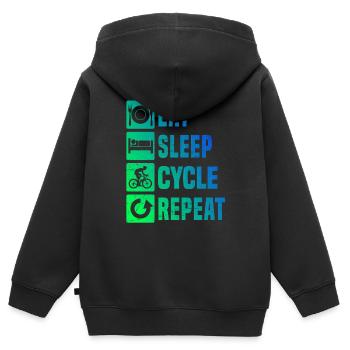 Road Cycling Road Cycling Road Cyclist Road Bike - Kids Premium Organic Zip-up Hoodie - black - Back - AI Model Kid Male (0cm)