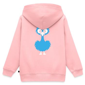 autruche - Sweat Premium à capuche zippé enfant bio - rose - Dos - AI Model Kid Female (0cm)