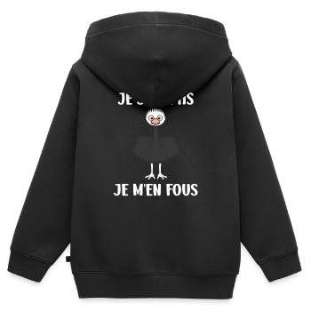 Strauß Zitat - Kinder Premium Organic Zip Hoodie - Schwarz - Hinten - AI Model Kid Male (0cm)